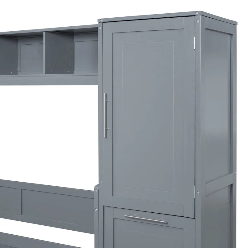 Full/Queen Smart Murphy Bed with Wardrobe & Storage, Space-Saving System