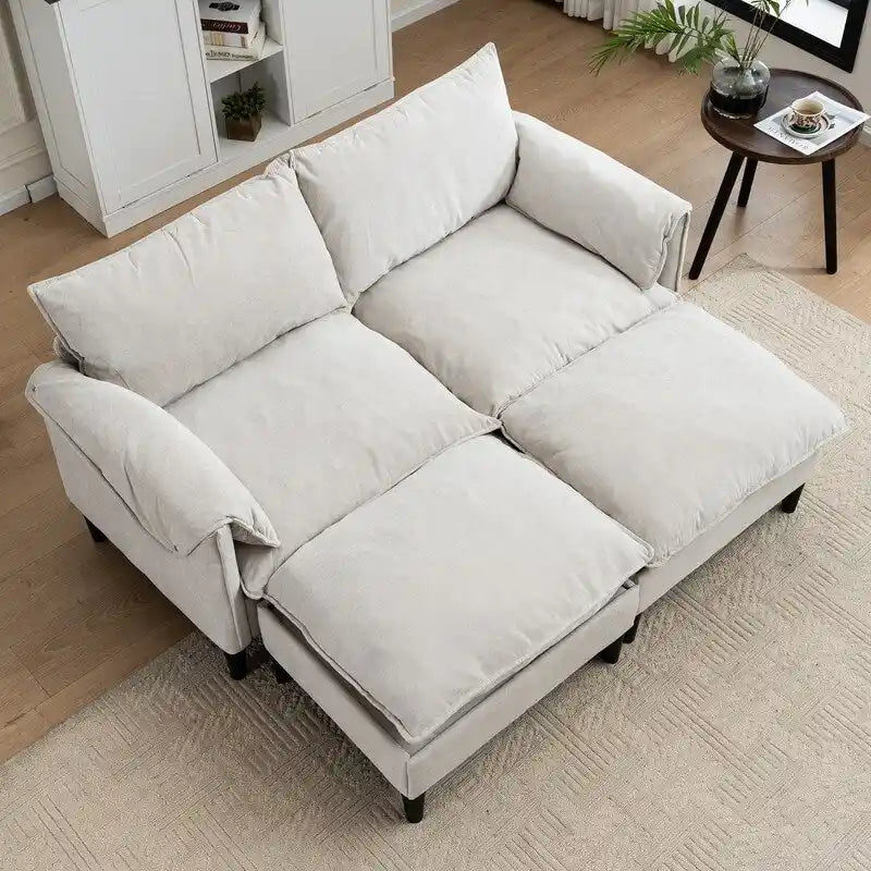Canapé Modulable Cabriolet 69 Places avec Ottoman et Rangement