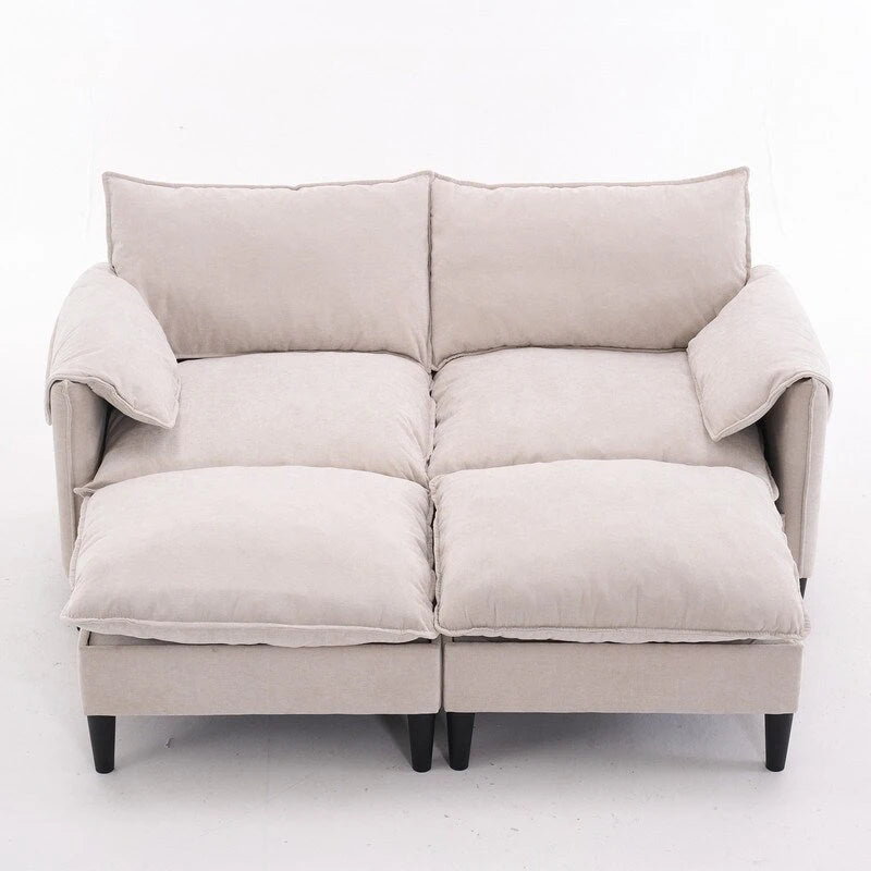 Canapé Modulable Cabriolet 69 Places avec Ottoman et Rangement