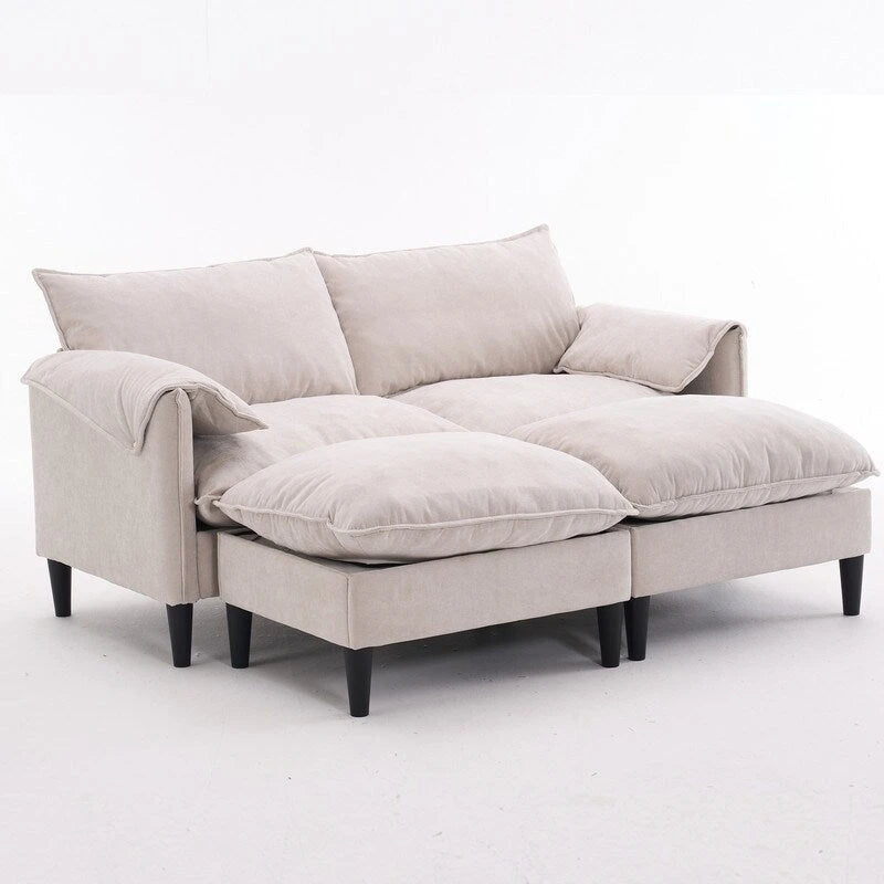 Canapé Modulable Cabriolet 69 Places avec Ottoman et Rangement