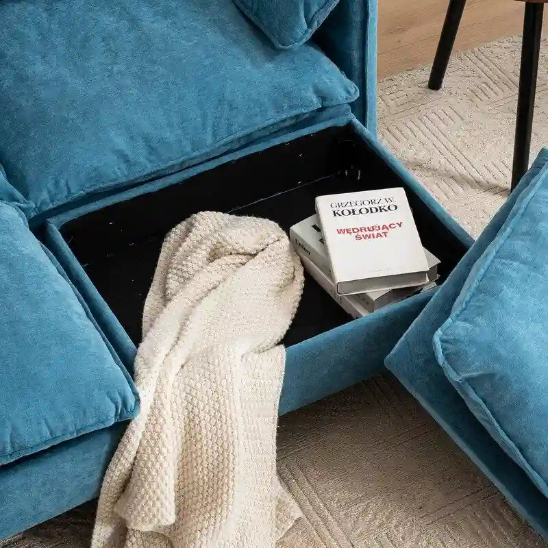Canapé Modulable Cabriolet 69 Places avec Ottoman et Rangement