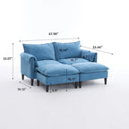 Canapé Modulable Cabriolet 69 Places avec Ottoman et Rangement