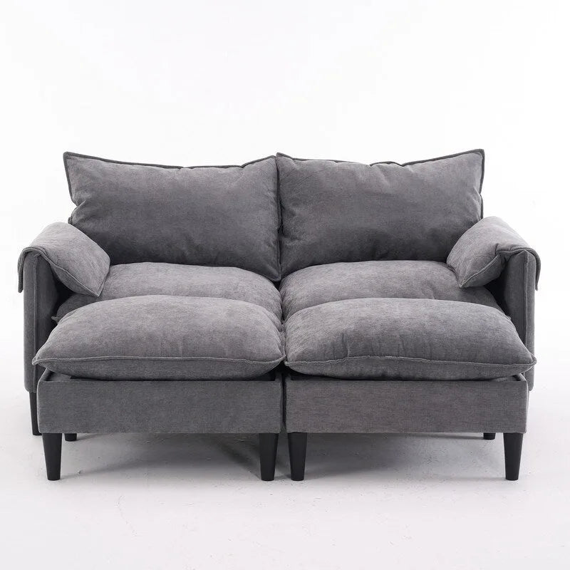 Canapé Modulable Cabriolet 69 Places avec Ottoman et Rangement