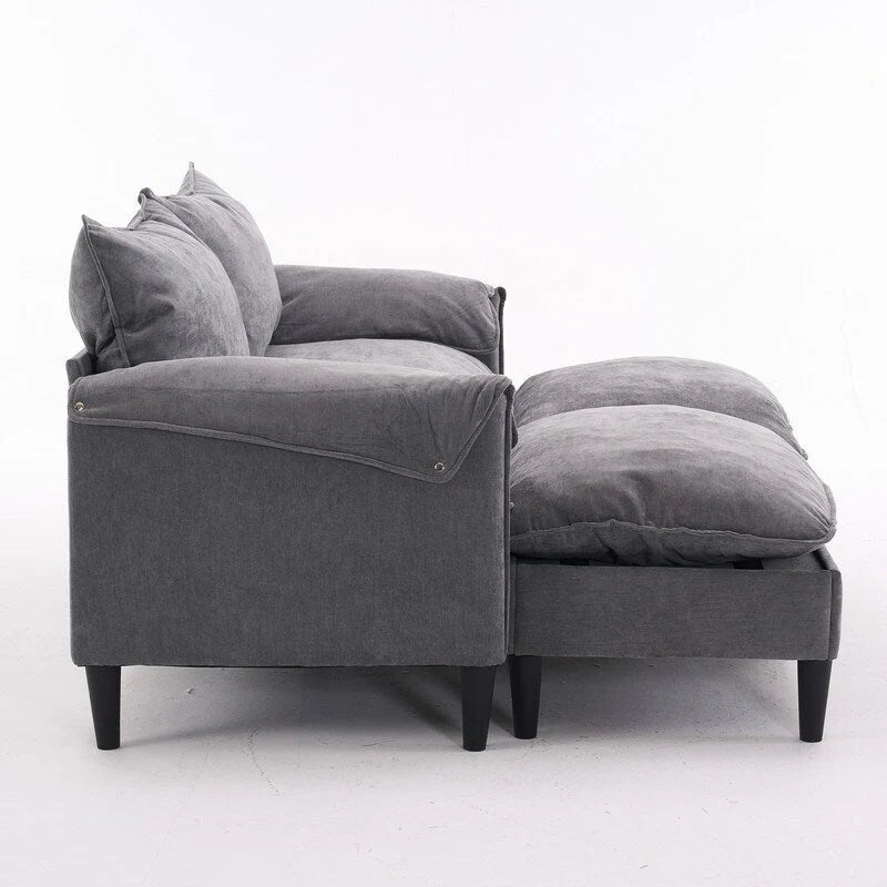 Canapé Modulable Cabriolet 69 Places avec Ottoman et Rangement