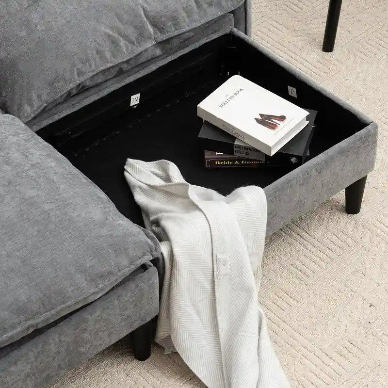 Canapé Modulable Cabriolet 69 Places avec Ottoman et Rangement