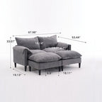 Canapé Modulable Cabriolet 69 Places avec Ottoman et Rangement