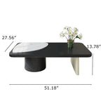 51 Modern Wood Coffee Table,Retangular Black Living Room Table
