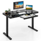 Bureau debout Costway 48 x 24 en verre monobloc avec tiroirs inscriptible