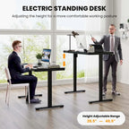 Bureau debout Costway 48 x 24 en verre monobloc avec tiroirs inscriptible