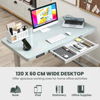 Bureau debout Costway 48 x 24 en verre monobloc avec tiroirs inscriptible
