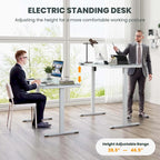 Bureau debout Costway 48 x 24 en verre monobloc avec tiroirs inscriptible