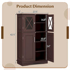 Costway Bathroom Storage Cabinet Linen Storage Cabinet with Doors and