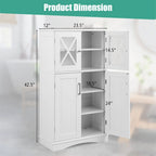 Costway Bathroom Storage Cabinet Linen Storage Cabinet with Doors and