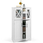 Costway Bathroom Storage Cabinet Linen Storage Cabinet with Doors and