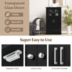 Costway Bathroom Storage Cabinet Linen Storage Cabinet with Doors and