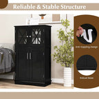 Costway Bathroom Storage Cabinet Linen Storage Cabinet with Doors and