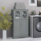 Costway Bathroom Storage Cabinet Linen Storage Cabinet with Doors and