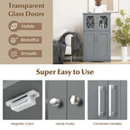 Costway Bathroom Storage Cabinet Linen Storage Cabinet with Doors and