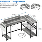 Small Gaming Desk with Power Outlets