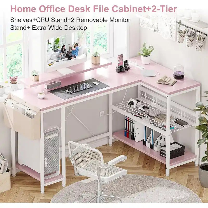 Small Gaming Desk with Power Outlets