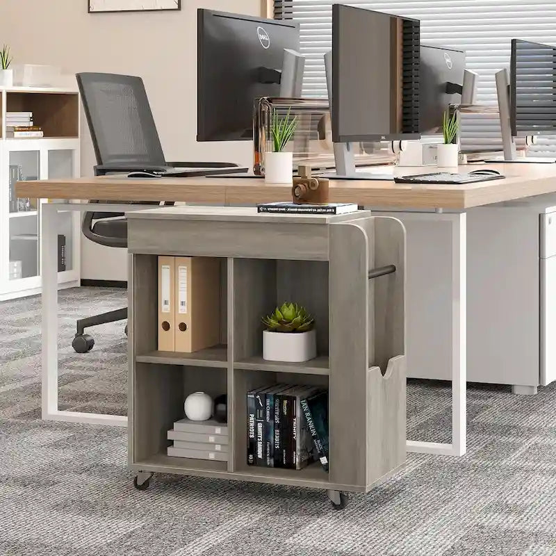 Table d'appoint avec rangement - Étagère de rangement à 3 niveaux, idéale pour les petits espaces
