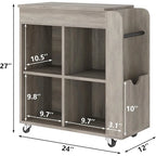 Table d'appoint avec rangement - Étagère de rangement à 3 niveaux, idéale pour les petits espaces