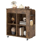 Table d'appoint avec rangement - Étagère de rangement à 3 niveaux, idéale pour les petits espaces