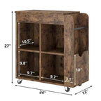 Table d'appoint avec rangement - Étagère de rangement à 3 niveaux, idéale pour les petits espaces