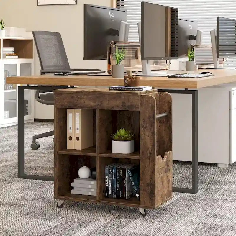 Table d'appoint avec rangement - Étagère de rangement à 3 niveaux, idéale pour les petits espaces
