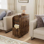Table d'appoint avec rangement - Étagère de rangement à 3 niveaux, idéale pour les petits espaces