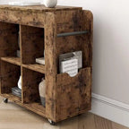 Table d'appoint avec rangement - Étagère de rangement à 3 niveaux, idéale pour les petits espaces