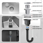 Évier de cuisine extérieur AECOJOY avec raccord de tuyau, table de préparation de barbecue en acier inoxydable, îlot d'armoires de cuisine