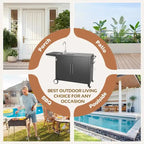 Évier de cuisine extérieur AECOJOY avec raccord de tuyau, table de préparation de barbecue en acier inoxydable, îlot d'armoires de cuisine