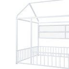 Lit Cabane en Métal Montessori Pleine Taille avec Barrière
