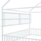 Lit Cabane en Métal Montessori Pleine Taille avec Barrière