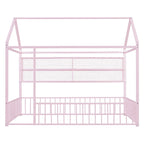 Lit Cabane en Métal Montessori Pleine Taille avec Barrière