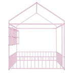 Lit Cabane en Métal Montessori Pleine Taille avec Barrière