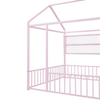 Lit Cabane en Métal Montessori Pleine Taille avec Barrière
