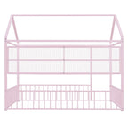 Lit Cabane en Métal Montessori Pleine Taille avec Barrière