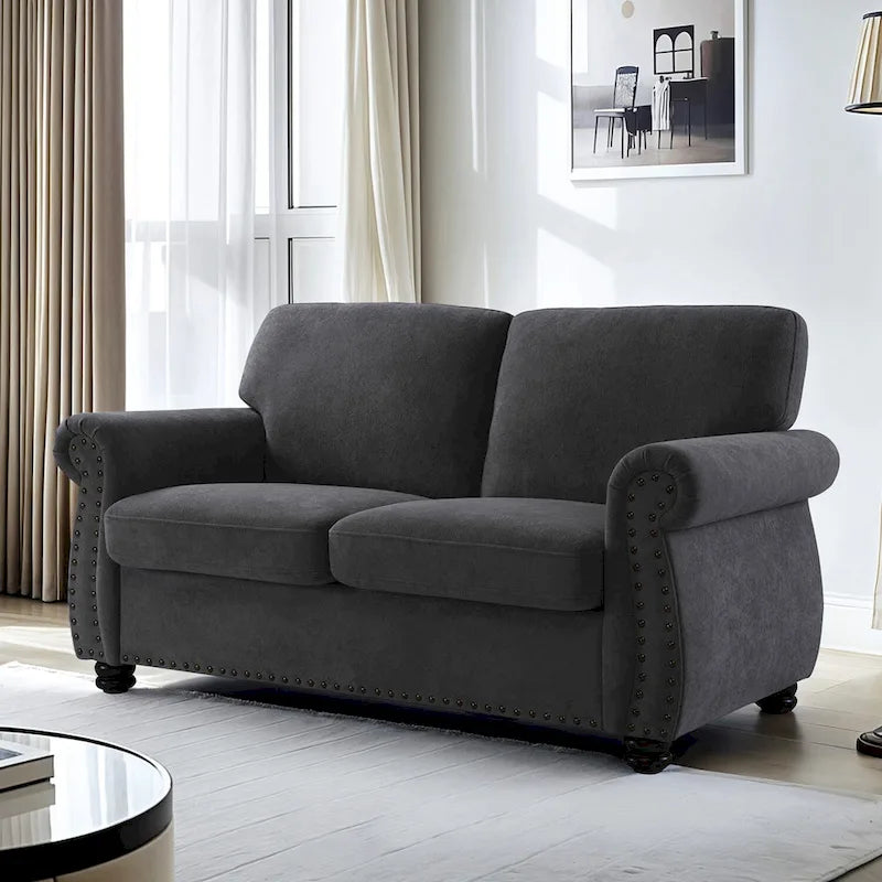 Causeuse en velours doux