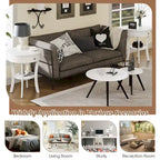 Costway 2 PCS 2-tier Side End Sofa Table Round Nightstand Bedroom - See Details