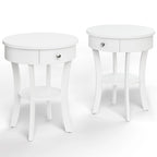 Costway 2 PCS 2-tier Side End Sofa Table Round Nightstand Bedroom - See Details