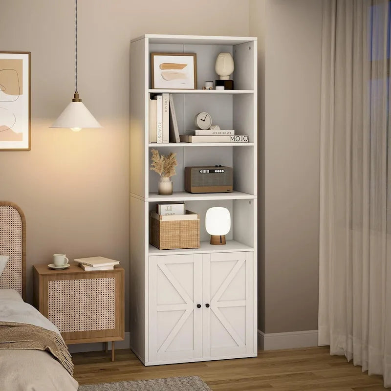 Tall Bookcase with Doors