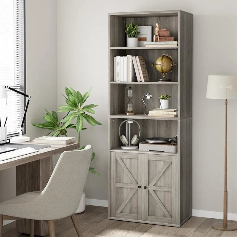 Tall Bookcase with Doors