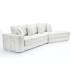 133 Lamb Velvet Convertible Sleeper Sofa with 7 Pillows (3 Back + 4 Throw), Foldable Gaming Bed Design