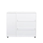 Free Standing Shoe Rack Adjustable Storage Organizer 4 Tier Shoe Rack Shelves, Shoe Cabinet with Louvered Doors