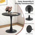 Costway 5 PCS Dining Set Modern Round Dining Table 4 Chairs for Small