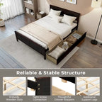 Gymax Full Size Wooden Bed Frame with 2 Storage Drawers & Under-bed