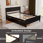 Gymax Full Size Wooden Bed Frame with 2 Storage Drawers & Under-bed