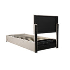 Twin Size Lift Up Storage Bed with Headboard and Underneath Storage, Upholstered Platform Bed with Hydraulic Storage System